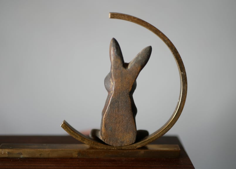 ブックエンド 月のうさぎ フランスアンティーク | mamantique