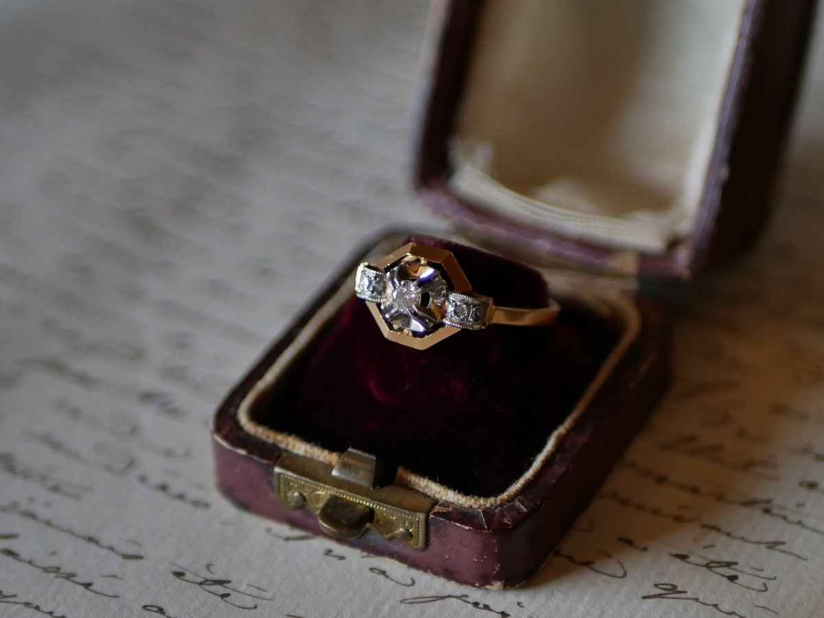 アールデコ　K18 アンティークリング　フランスアンティーク fit=scale-down,w=1200