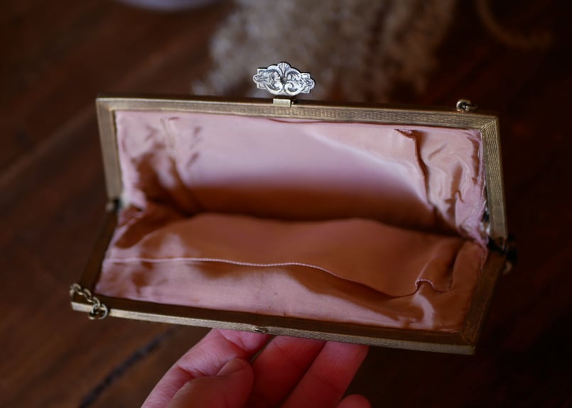 マイクロプチポワン ドレスバッグ イヴニングバッグ 英国アンティーク