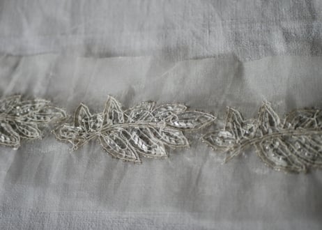 スパンコールの刺繍　３つ　フランスアンティーク