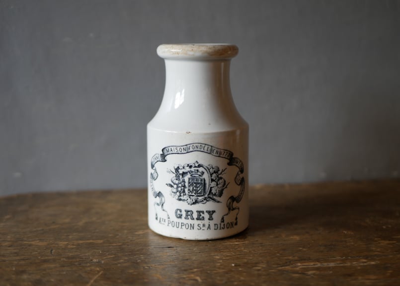 クレイユモントロー DIJON マスタードポット フランスアンティーク