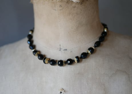 フレンチジェット　ガラスのネックレス　②french jet glass necklace