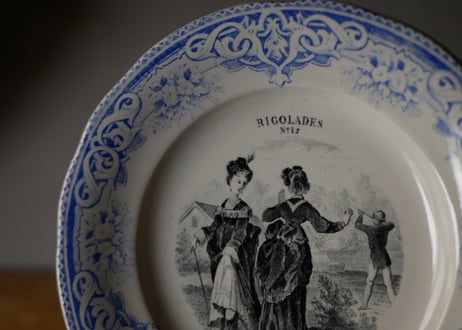 Creil et Montereau クレイユモントロー アンティークプレート　ブルー　フランスアンティーク