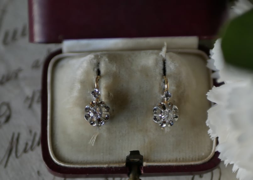 フランス　アンティーク　ジュエリー　ピアス　18k ドルムーズ　ヴィンテージ フランス アンティーク ジュエリー ピアス ドルムーズ 18k