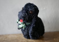 大きな耳のブラックワンちゃん　フランスアンティーク