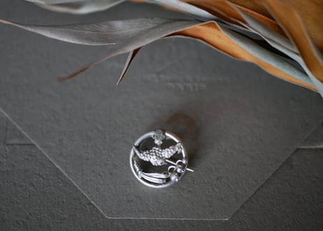 Brooch, Swallow and Muguet