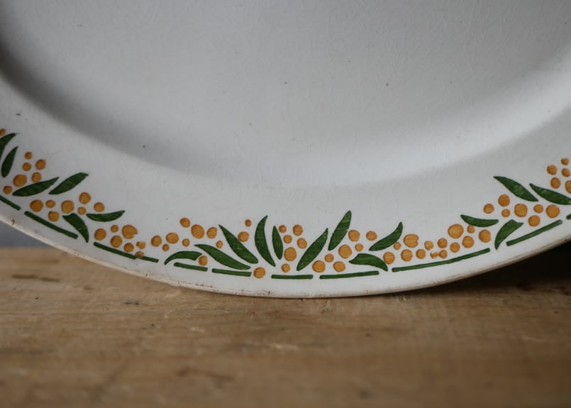 ミモザ クレイユモントロー オーバルプレート フランスアンティーク