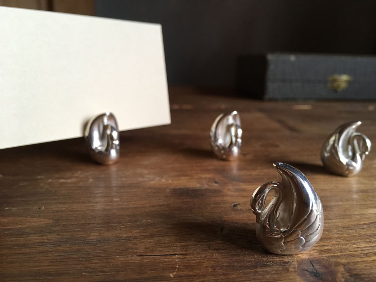 フランス アンティーク 白鳥 スワン カードスタンド | mamantique