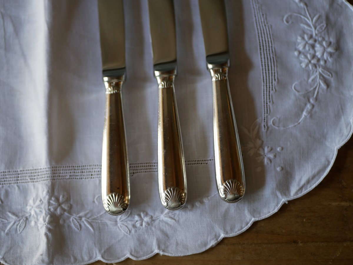 【フランス／クリストフル】純銀／デザートナイフ 6本セット クリストフル｜クリストフルシルバー カトラリー