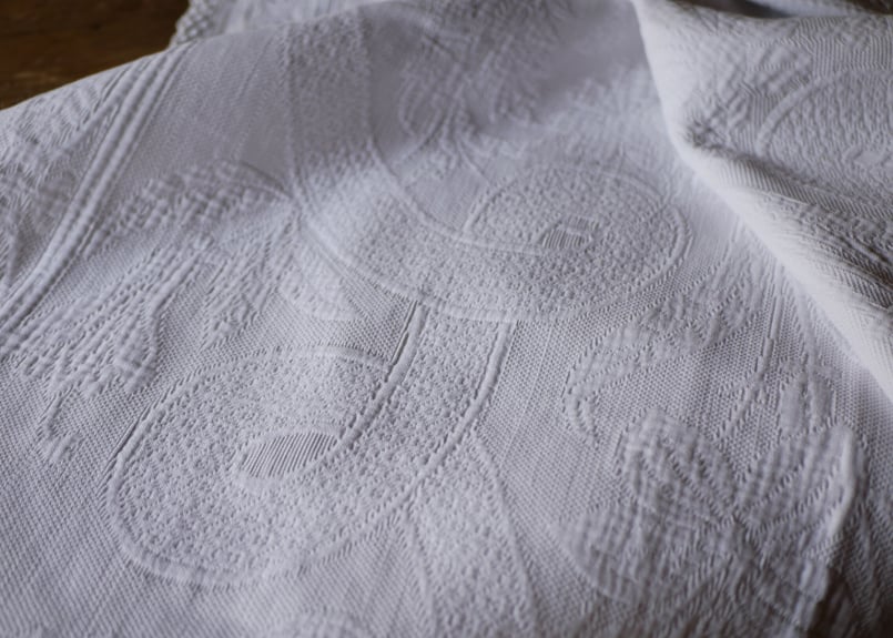 フランスアンティーク ピケベッドカバー Pique de Marseille, Bed cover | mamantique
