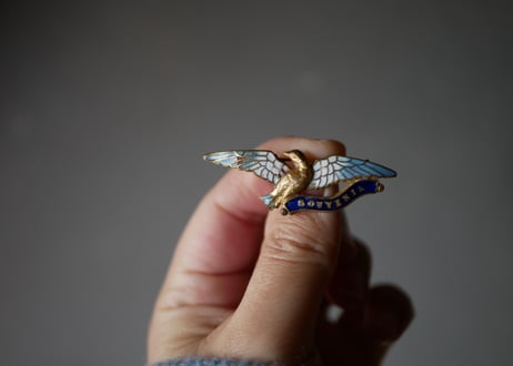 SOUVENIR エネメルバード　鳥のヴィンテージブローチ　フランスアンティーク