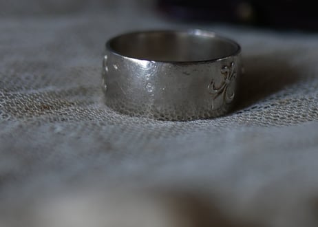 蟹マーク　純銀　フルールドリス　シルバーリング　フランスアンティーク　ヴィンテージアクセサリー