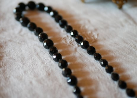 フレンチジェット　ガラスのネックレス　③french jet glass necklace