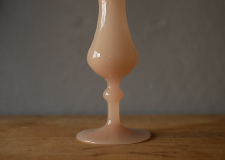 オパリンガラス　フラワーベース　PALE ORANGE　フランスヴィンテージ　ブロカントのある暮らし