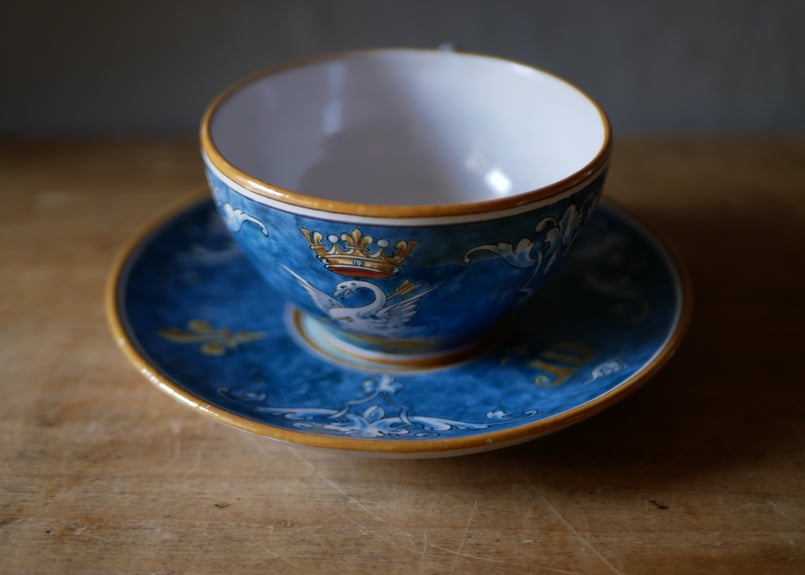 A フルール・ド・リス カップ＆ソーサー 鳥と王冠 フランス