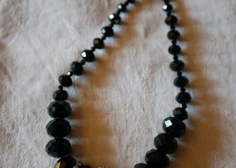 フレンチジェット　黒ガラスのネックレス　⑧french jet glass necklace