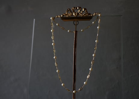 【RESERVED 御予約品・ FN-14 】フィリグリー パール　K18　ネックレス　フランスアンティーク　アンティークジュエリー