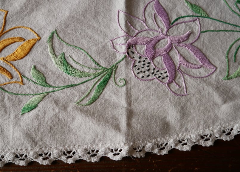 フランスアンティーク 刺繍 リネン オーバル | mamantique フランスアンティーク 刺繍 リネン オーバル | mamantique