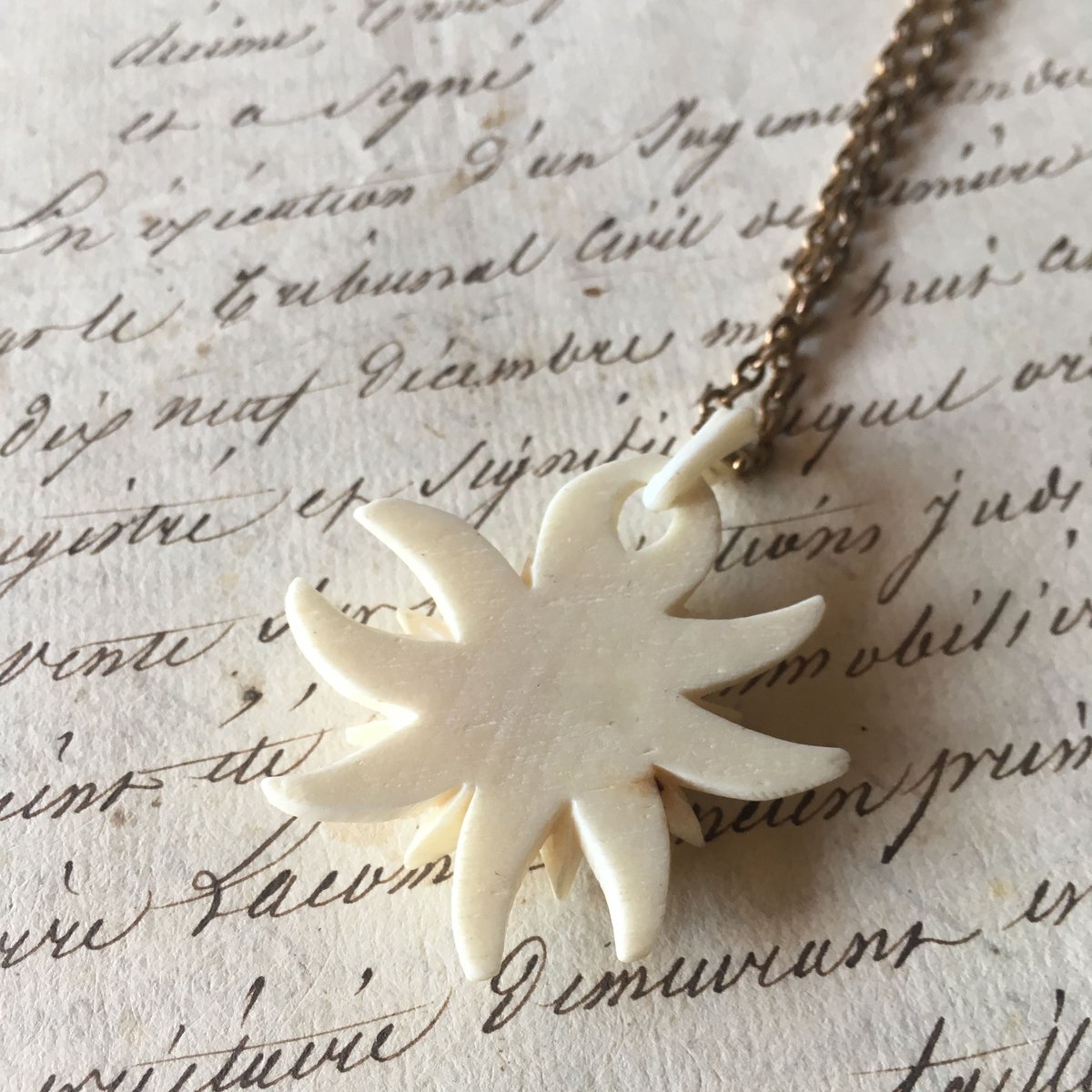 フランスアンティーク エーデルワイス ネックレス | mamantique