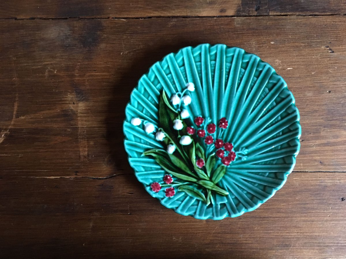 訳あり★ラリック フランス★すずらん ビンテージ プレート★可愛らしいお皿です muguet B ラリックのスズランプレート ガラス | mamantique