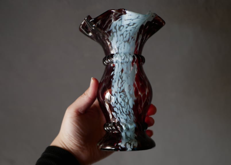 クリシー フラワーベース フリル 花瓶 花器 フランスヴィンテージ
