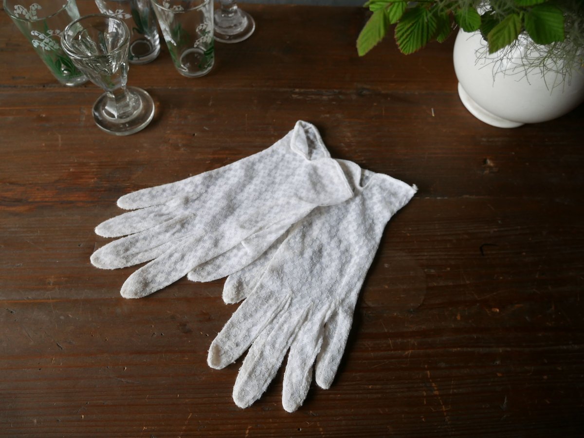 フランスアンティーク グローブ 花柄 レース 手袋 | mamantique