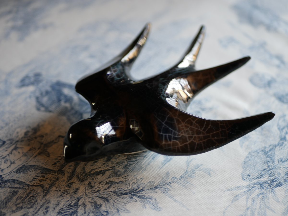 美品】フランスヴィンテージ 陶器のツバメ ウォールデコセット2425