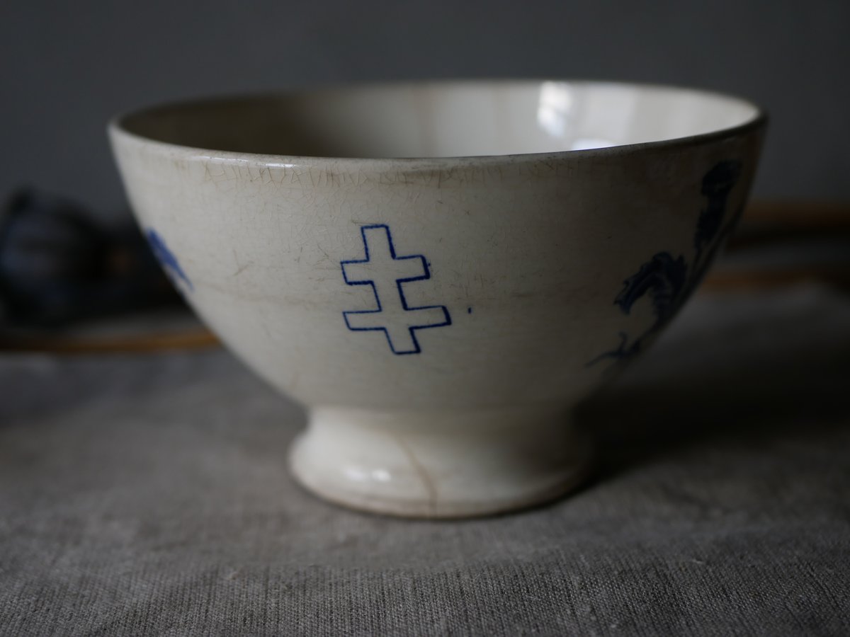 レア✨リュネヴィル　ロレーヌ　十字　カフェオレボウル　フランス　アンティーク ロレーヌ地方 カフェオレボウル フランスアンティーク アンティークの