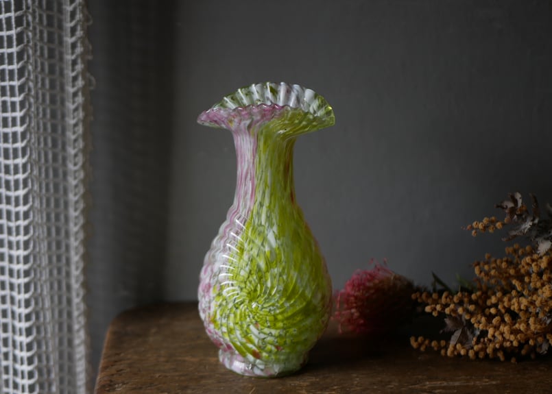 クリシー　フラワーベース　花器　フランスヴィンテージ　ブロカントのある暮らし クリシー 花瓶 花器 イエローべース フランスヴィンテージ ブロカント