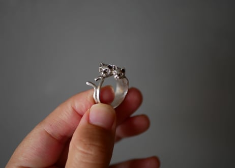 Cats Ring, sterling silver