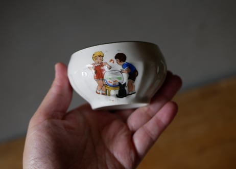 ディネット　セット　子供の絵柄　フランスアンティーク　アンティークのある暮らし