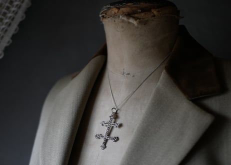 ロレーヌ十字　フランスアンティーク　マルカジット　純銀　シルバーアクセサリー