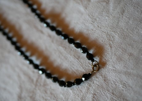 フレンチジェット　ガラスのネックレス　①french jet glass necklace