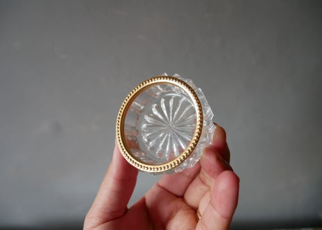 カットガラス　小物入れ　アクセサリーボックス　フランスアンティーク
