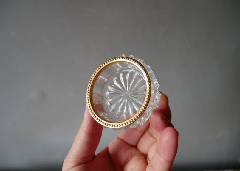 カットガラス 小物入れ アクセサリーボックス フランスアンティーク