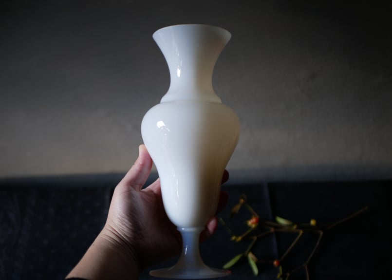 オパリンフラワーベース 花器 花瓶 オパリン フランスヴィンテージ