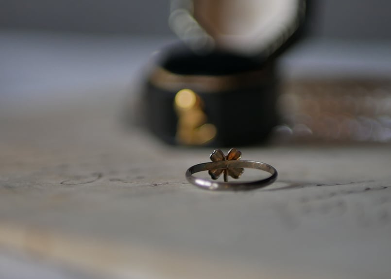 フランスアンティーク四つ葉のクローバーペン軸レタリングシリーズ