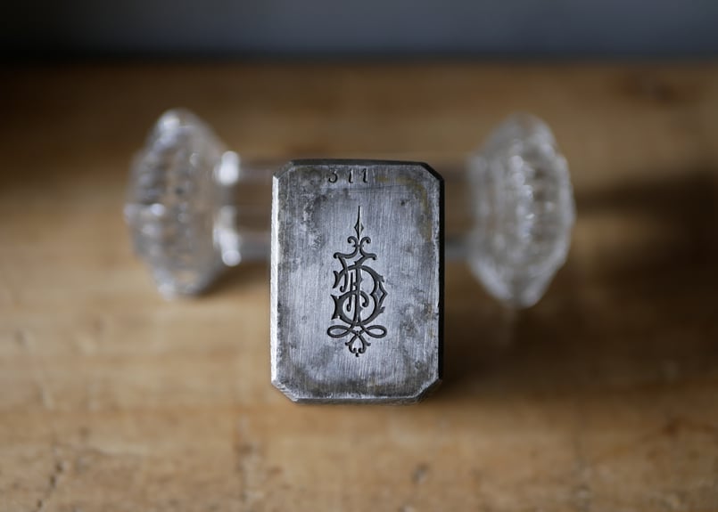 モノグラム ペーパーウェイト 文鎮 フランスアンティーク ブロカント