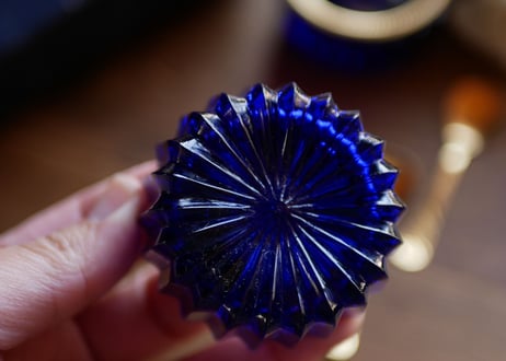 ソルト＆ペッパーの器　ロイヤルブルー　専用スプーン付き