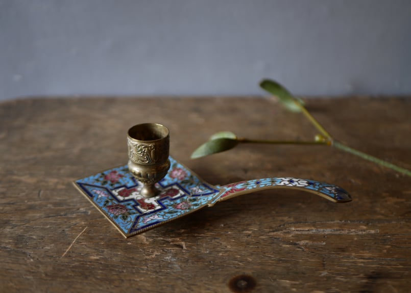 エナメルシリーズ part.2 キャンドルホルダー フランスアンティーク