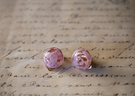 マーブルのイヤリング marble フランスヴィンテージ