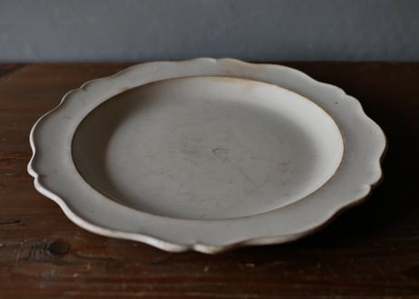 montereau モントロー 花リム plate フランスアンティーク クレイユモントロー