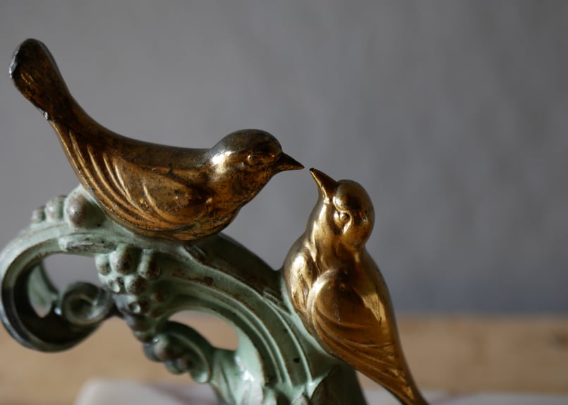 御予約品・RESERVED】大理石のブックエンド バード フランス