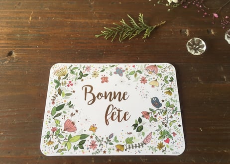 フランス パリ デザイン ポストカード "Bonne fete"