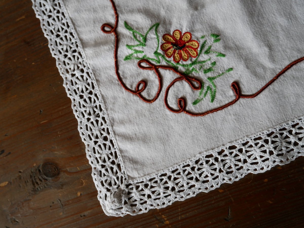 フランスアンティークレースドイリー＆小さなパニエ＆リボン刺繍ミニクッションset フレンチアンティーク調のドイリー、手刺繍風の華やかなレース