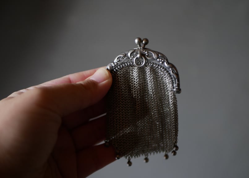 純銀製 宿り木 ヤドリギ ポルトモネ コインケース フランス