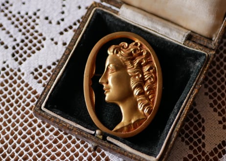 Bronze Face Brooch