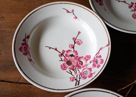 在庫→１　Fleurs de pêche  【桃の花】深皿 フランスアンティーク