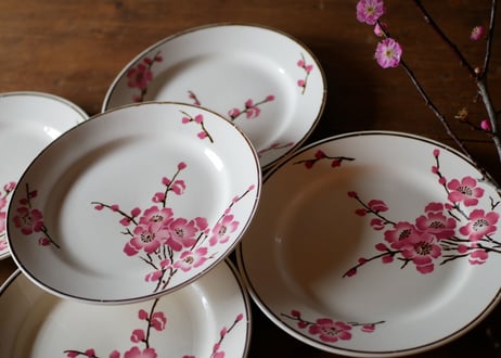 在庫→１　Fleurs de pêche 【桃の花】平皿 フランスアンティーク