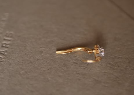 【保留・ＨＯＬＤ】FE-10　クラスターピアス　ドルムーズピアス　天然ダイアモンド　フランスアンティーク